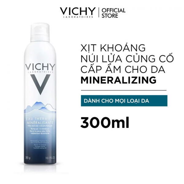 Nước xịt khoáng dưỡng da cấp ẩm và bảo vệ da Vichy Mineralizing thermal water 300 ml